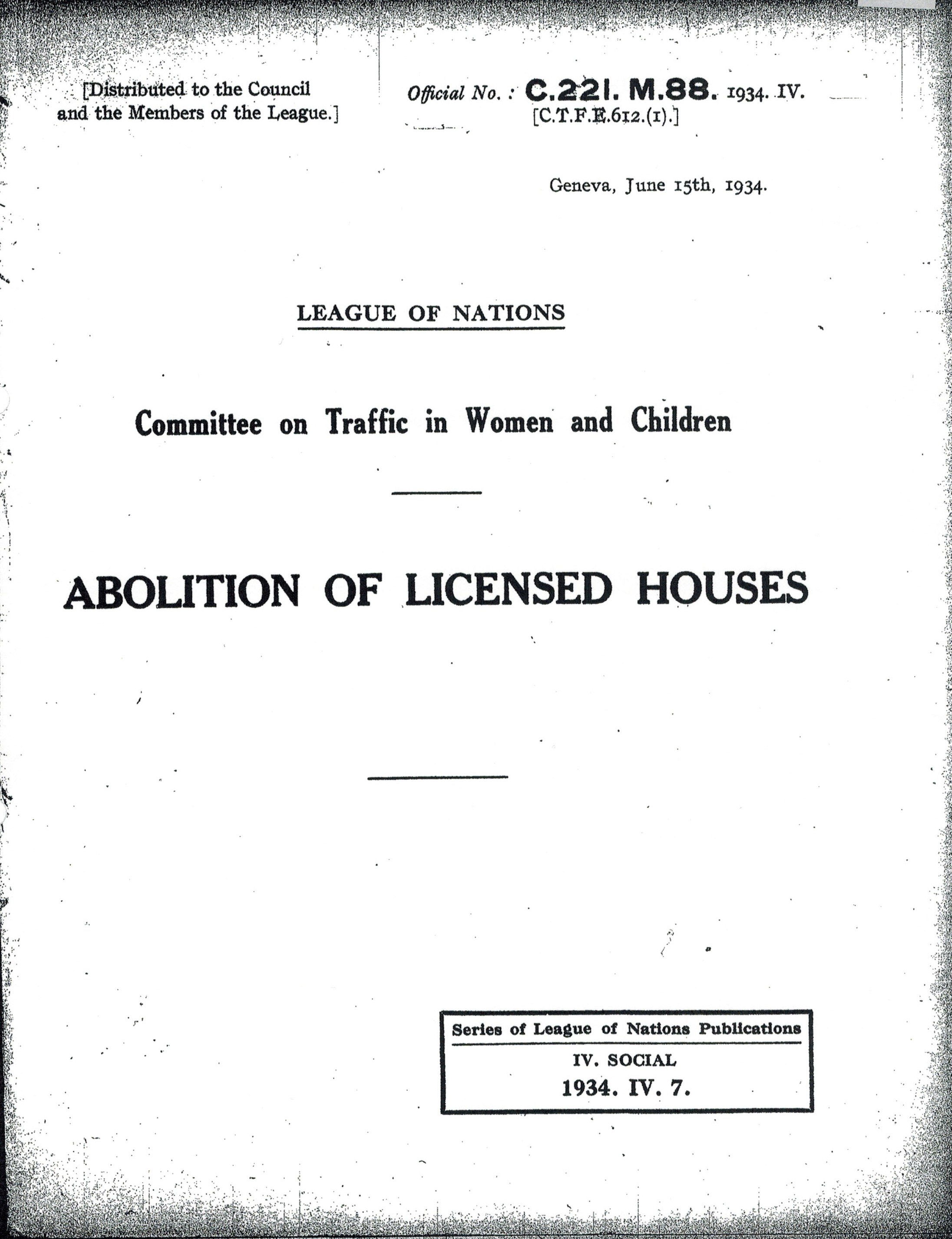 Abolition of Licensed Houses表紙